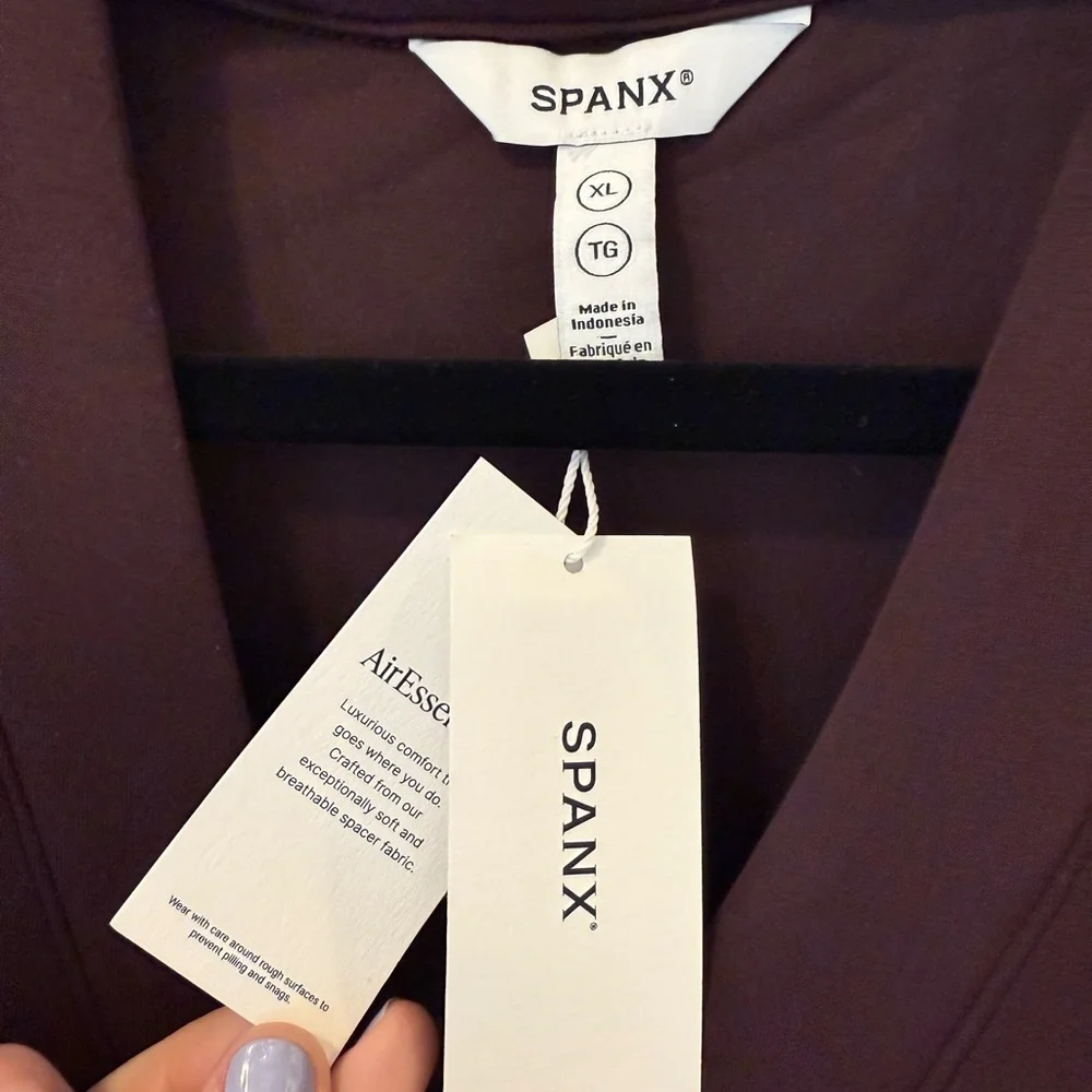 New w/tags SPANX Air Essentials Truffle Brown Button-Up Cardigan - Picture 5 of 5